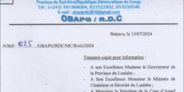 RDC: KAJIT MWAKU Charly désigné point focal provincial du mouvement citoyen OBAPG RDC dans la province de Lualaba