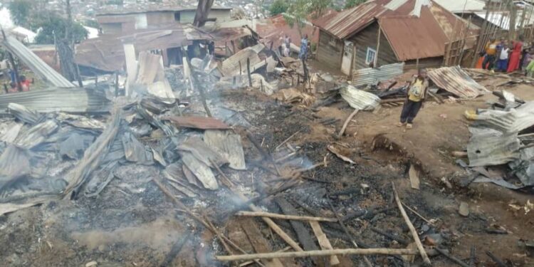 Bukavu : Un nouvel incendie ravage plus de 25 maisons à Ciriri, dans la commune de Bagira