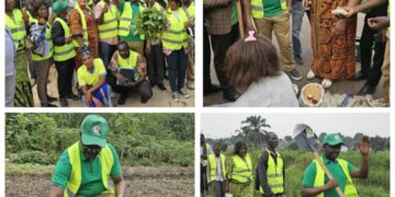 Kinshasa: Le député national Olive MUDEKEREZA visite et échange avec les maraîchers de Masina et N’sele. Des matériels aratoires ont été remis à ces derniers