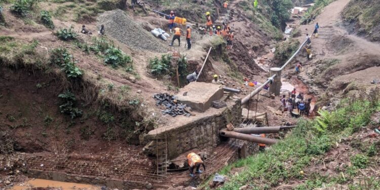 Sud kivu : Grâce à l’appui du CICR, la REGIDESO veut fusionner deux sources de captage d’eau à Mulehe pour desservir le quartier Mosala à Kadutu