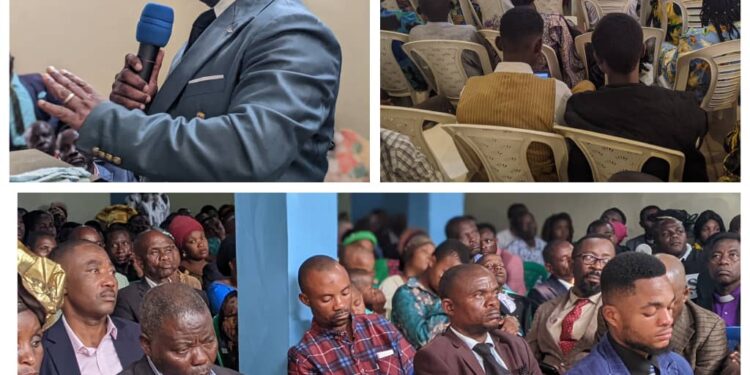 Bukavu : Dans le culte inaugural du nouveau siège de l’église CELIE sur la route Camp Saïo, le Barza grand-lac décerne un brevet de mérite à son initiateur, l’archevêque Barnabas Muzusangabo