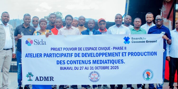 Sud-Kivu : Les journalistes formés par Search for Common Ground s’engagent pour la bonne gouvernance à travers des productions médiatiques
