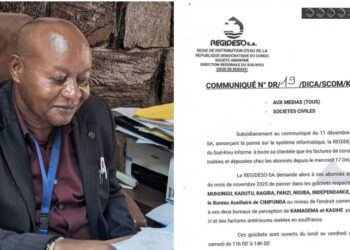 Bukavu : La Regideso rassure pour les fêtes, invite au paiement des factures de Novembre et prévient des mesures contre les retardataires