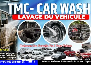 Bukavu : TMC Lavage, l’excellence du nettoyage automobile situé sur le boulevard Patrice Emery Lumumba Boulevard