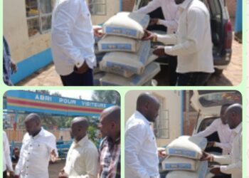 bukavu : la commune d’ibanda appuie les avenues cécile horizon et nyofu avec un lot de sacs de ciment pour l’amélioration des infrastructures de base