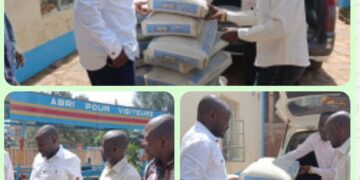 bukavu : la commune d’ibanda appuie les avenues cécile horizon et nyofu avec un lot de sacs de ciment pour l’amélioration des infrastructures de base