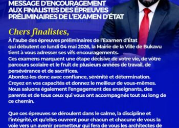 Bukavu : la mairie encourage les finalistes à la veille des épreuves préliminaires de l’Examen d’État