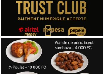 Bukavu : Trust Club, un bon cadre pour une restauration moderne. Situé en diagonale de l’hôtel Bulungu, dans le bâtiment Tembo, ici vous trouvez aussi diverses boissons