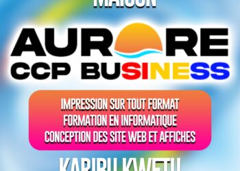 Bukavu : Aurore Business, une entreprise basée à l’Hôtel des Postes, référence en impression tous formats, formation en informatique, création de sites web, montage vidéo de mariages et reportages.