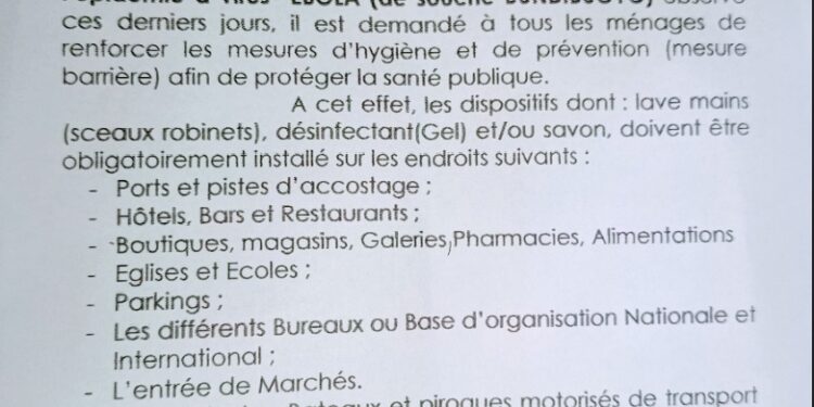 Ibanda en alerte : la commune renforce la sensibilisation et les mesures contre l&rsquo;épidémie Ebola (Communiqué)