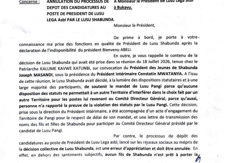LUUSU LEGA : au-delà des divergences, le peuple Lega appelé à préserver l’unité, la cohésion et le vivre-ensemble